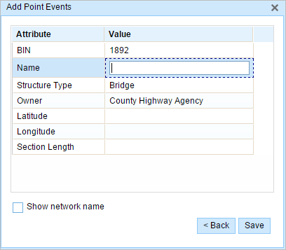 Event attribute table